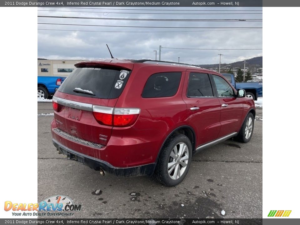 2011 Dodge Durango Crew 4x4 Inferno Red Crystal Pearl / Dark Graystone/Medium Graystone Photo #5