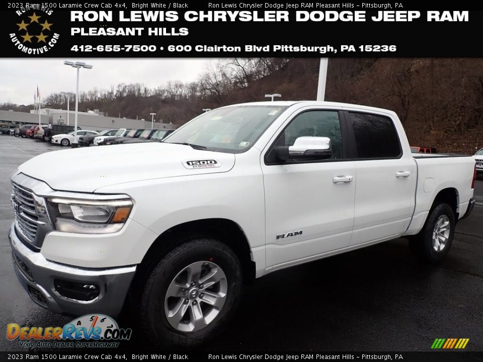 2023 Ram 1500 Laramie Crew Cab 4x4 Bright White / Black Photo #1