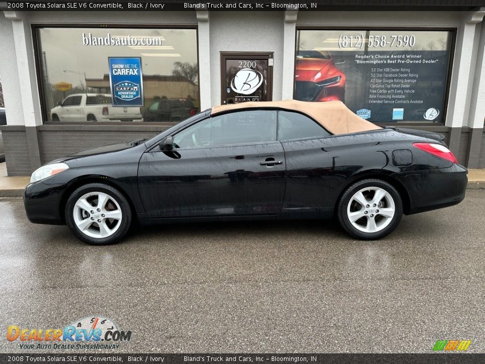 2008 Toyota Solara SLE V6 Convertible Black / Ivory Photo #1