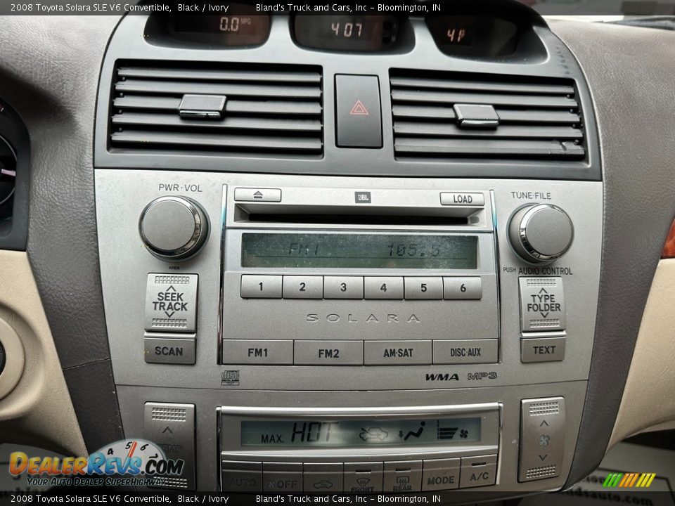 2008 Toyota Solara SLE V6 Convertible Black / Ivory Photo #14