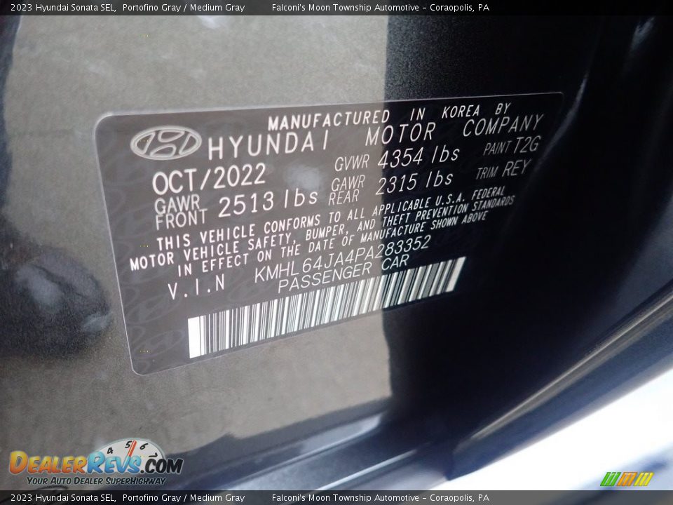 2023 Hyundai Sonata SEL Portofino Gray / Medium Gray Photo #18