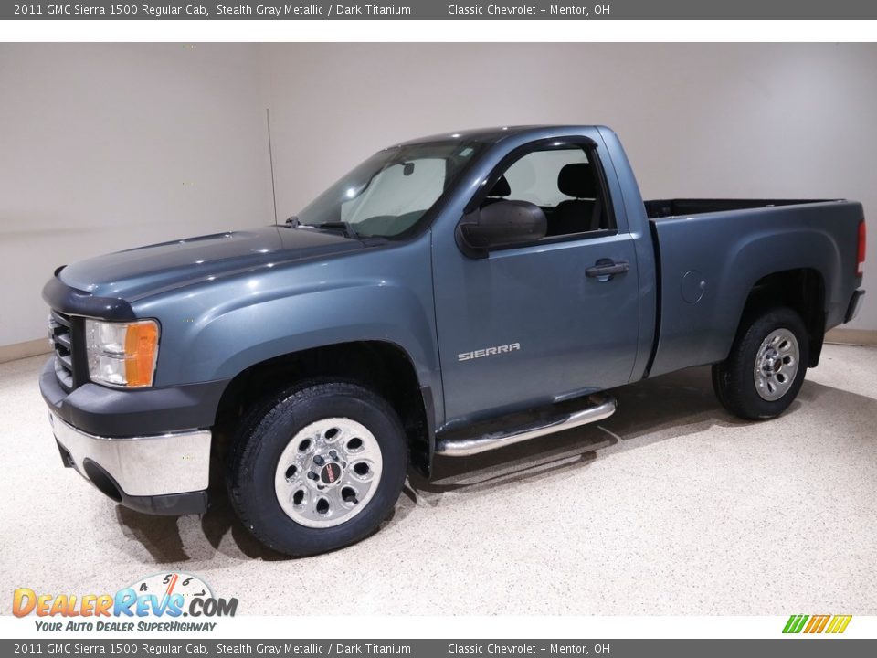 2011 GMC Sierra 1500 Regular Cab Stealth Gray Metallic / Dark Titanium Photo #3