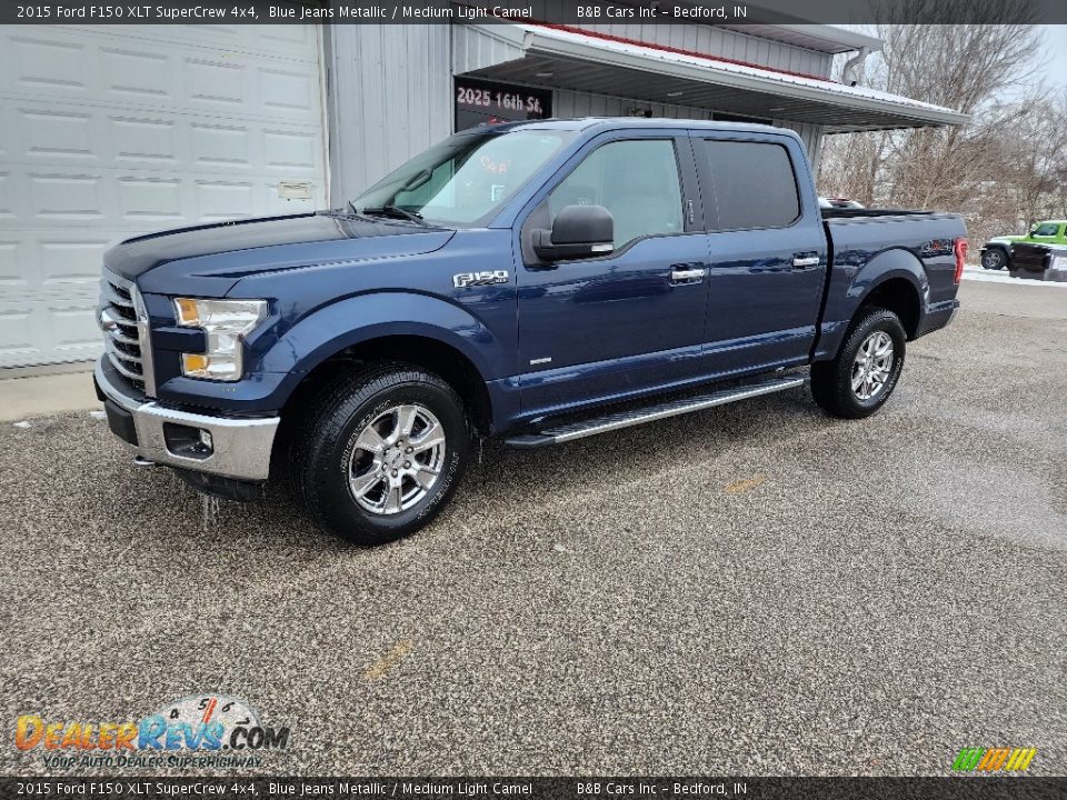 2015 Ford F150 XLT SuperCrew 4x4 Blue Jeans Metallic / Medium Light Camel Photo #2