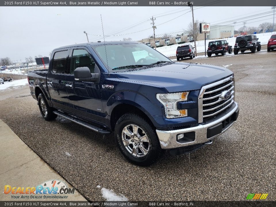 2015 Ford F150 XLT SuperCrew 4x4 Blue Jeans Metallic / Medium Light Camel Photo #4