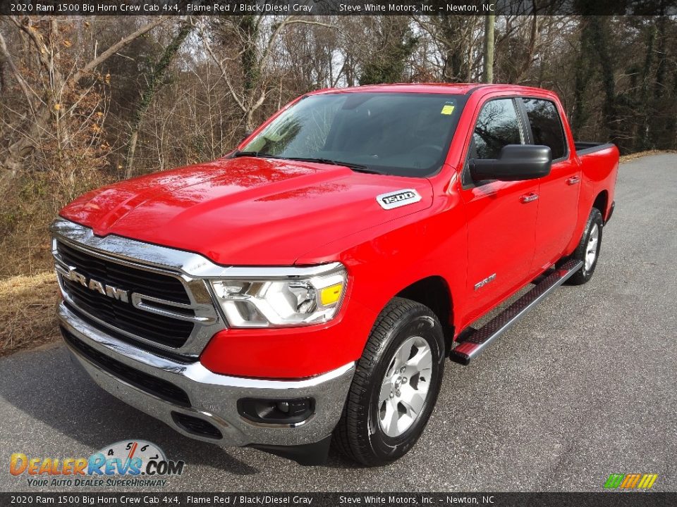 2020 Ram 1500 Big Horn Crew Cab 4x4 Flame Red / Black/Diesel Gray Photo #2