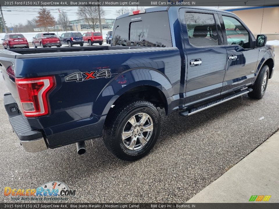 2015 Ford F150 XLT SuperCrew 4x4 Blue Jeans Metallic / Medium Light Camel Photo #7