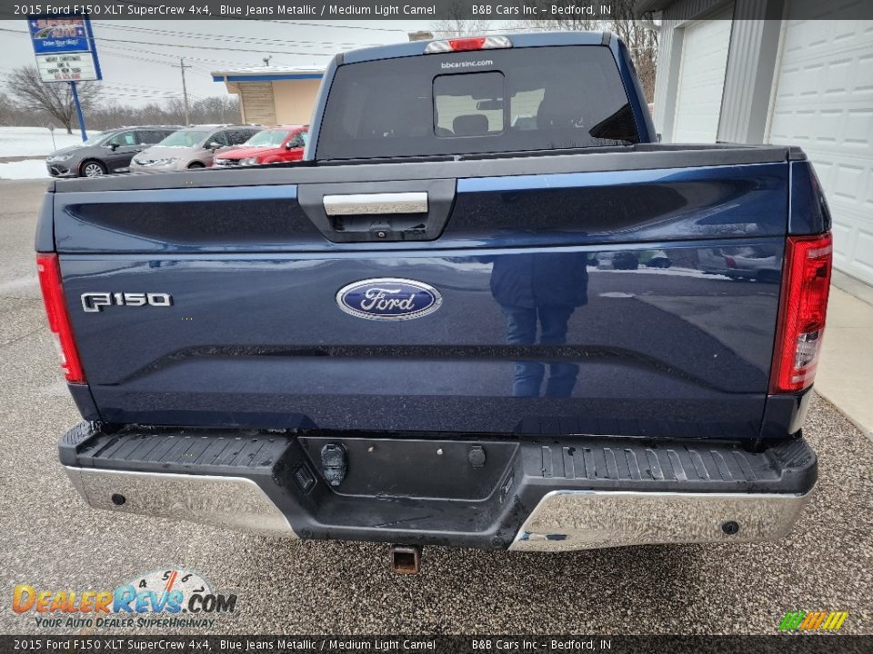 2015 Ford F150 XLT SuperCrew 4x4 Blue Jeans Metallic / Medium Light Camel Photo #8