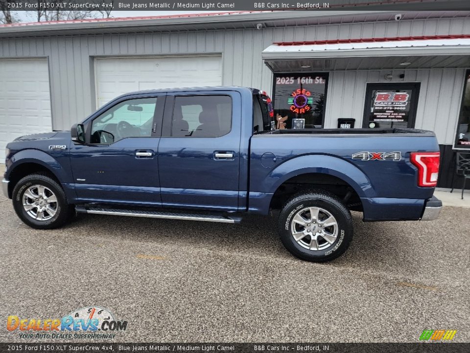 2015 Ford F150 XLT SuperCrew 4x4 Blue Jeans Metallic / Medium Light Camel Photo #11