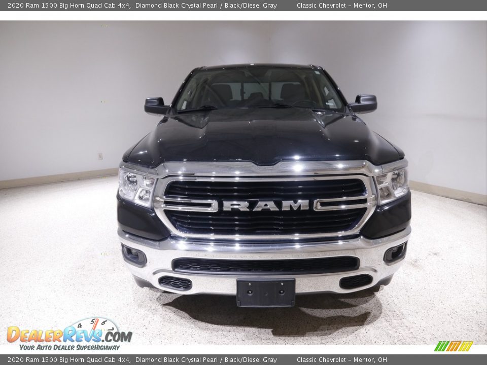 2020 Ram 1500 Big Horn Quad Cab 4x4 Diamond Black Crystal Pearl / Black/Diesel Gray Photo #2