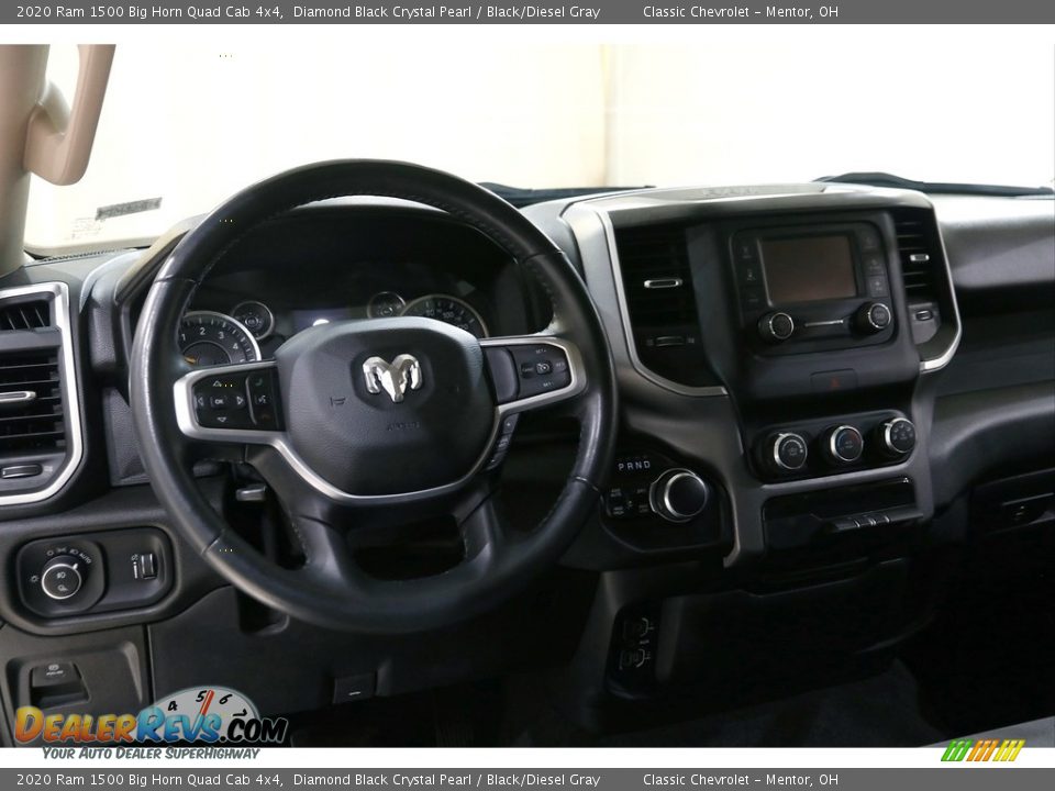 2020 Ram 1500 Big Horn Quad Cab 4x4 Diamond Black Crystal Pearl / Black/Diesel Gray Photo #6