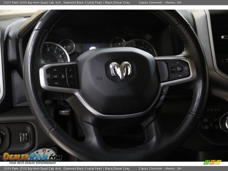 2020 Ram 1500 Big Horn Quad Cab 4x4 Diamond Black Crystal Pearl / Black/Diesel Gray Photo #7