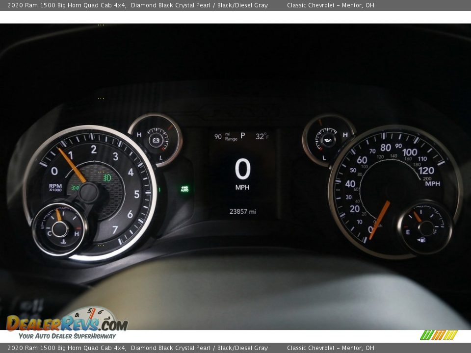 2020 Ram 1500 Big Horn Quad Cab 4x4 Diamond Black Crystal Pearl / Black/Diesel Gray Photo #8