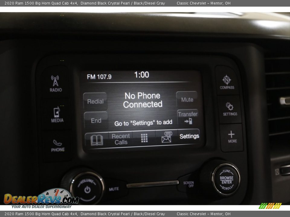 2020 Ram 1500 Big Horn Quad Cab 4x4 Diamond Black Crystal Pearl / Black/Diesel Gray Photo #11