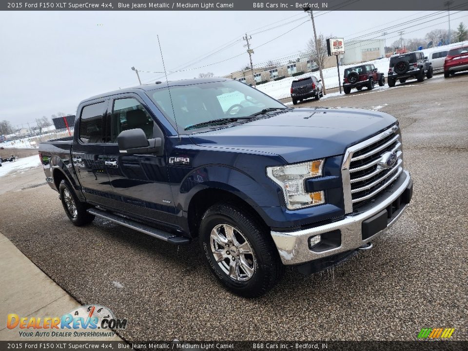 2015 Ford F150 XLT SuperCrew 4x4 Blue Jeans Metallic / Medium Light Camel Photo #26