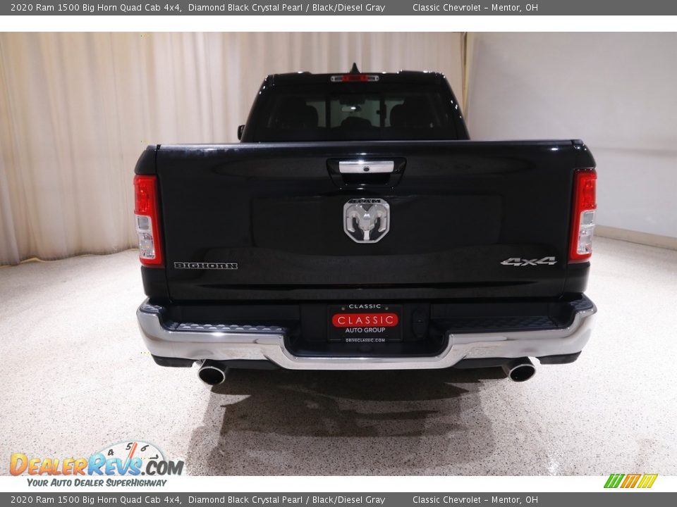 2020 Ram 1500 Big Horn Quad Cab 4x4 Diamond Black Crystal Pearl / Black/Diesel Gray Photo #18