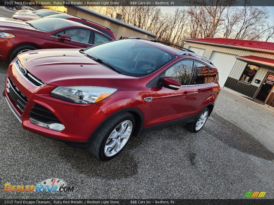 2015 Ford Escape Titanium Ruby Red Metallic / Medium Light Stone Photo #2