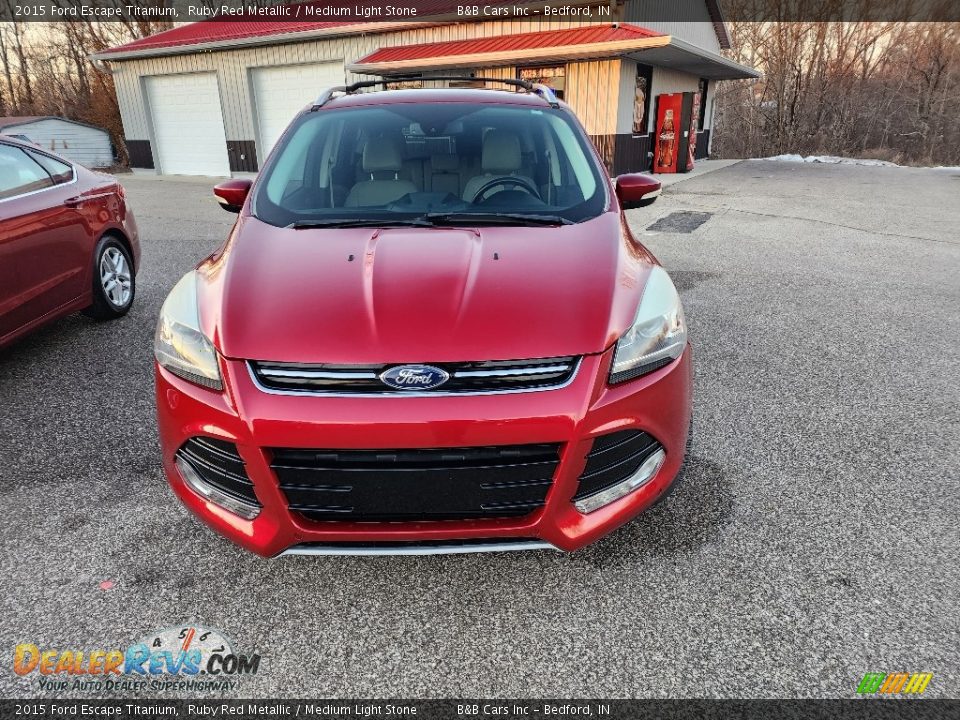 2015 Ford Escape Titanium Ruby Red Metallic / Medium Light Stone Photo #3