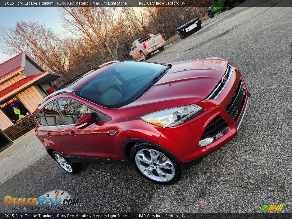 2015 Ford Escape Titanium Ruby Red Metallic / Medium Light Stone Photo #4