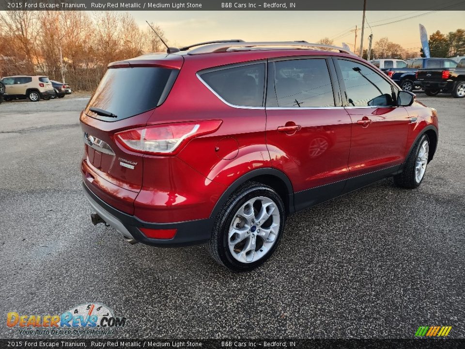 2015 Ford Escape Titanium Ruby Red Metallic / Medium Light Stone Photo #5