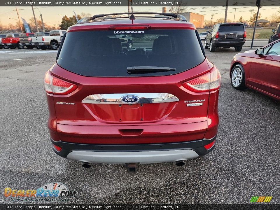 2015 Ford Escape Titanium Ruby Red Metallic / Medium Light Stone Photo #6