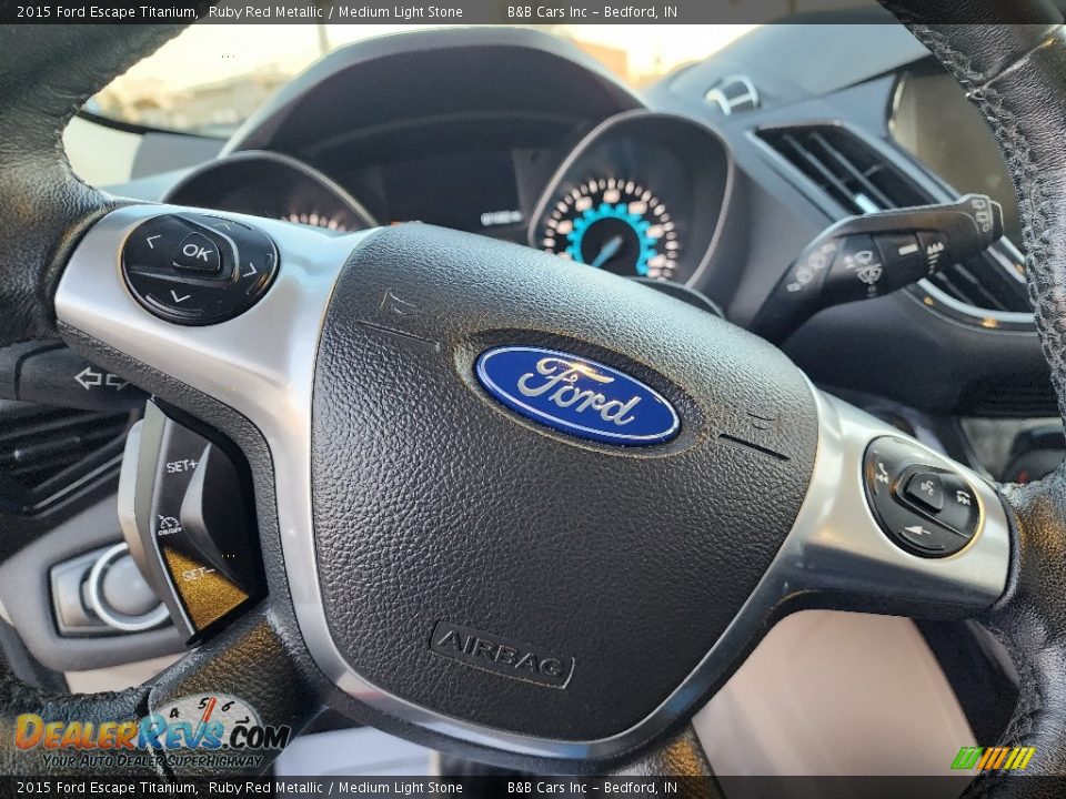 2015 Ford Escape Titanium Ruby Red Metallic / Medium Light Stone Photo #19