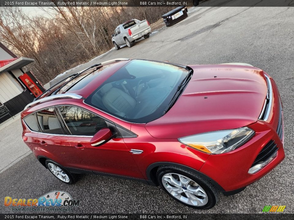 2015 Ford Escape Titanium Ruby Red Metallic / Medium Light Stone Photo #29