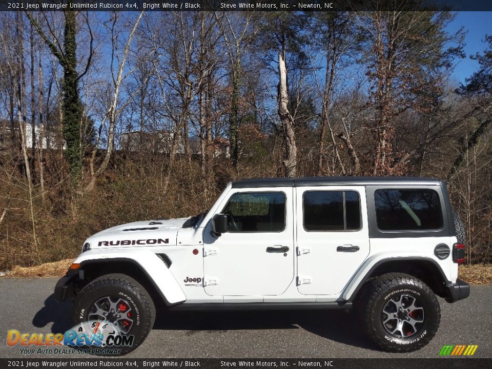 2021 Jeep Wrangler Unlimited Rubicon 4x4 Bright White / Black Photo #1