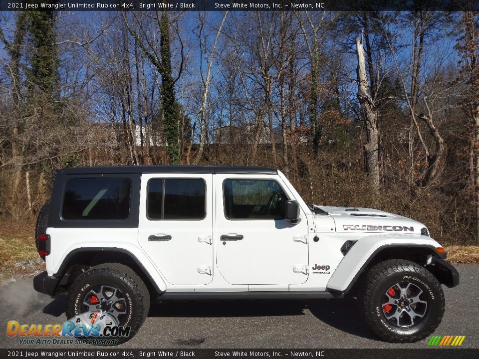2021 Jeep Wrangler Unlimited Rubicon 4x4 Bright White / Black Photo #5