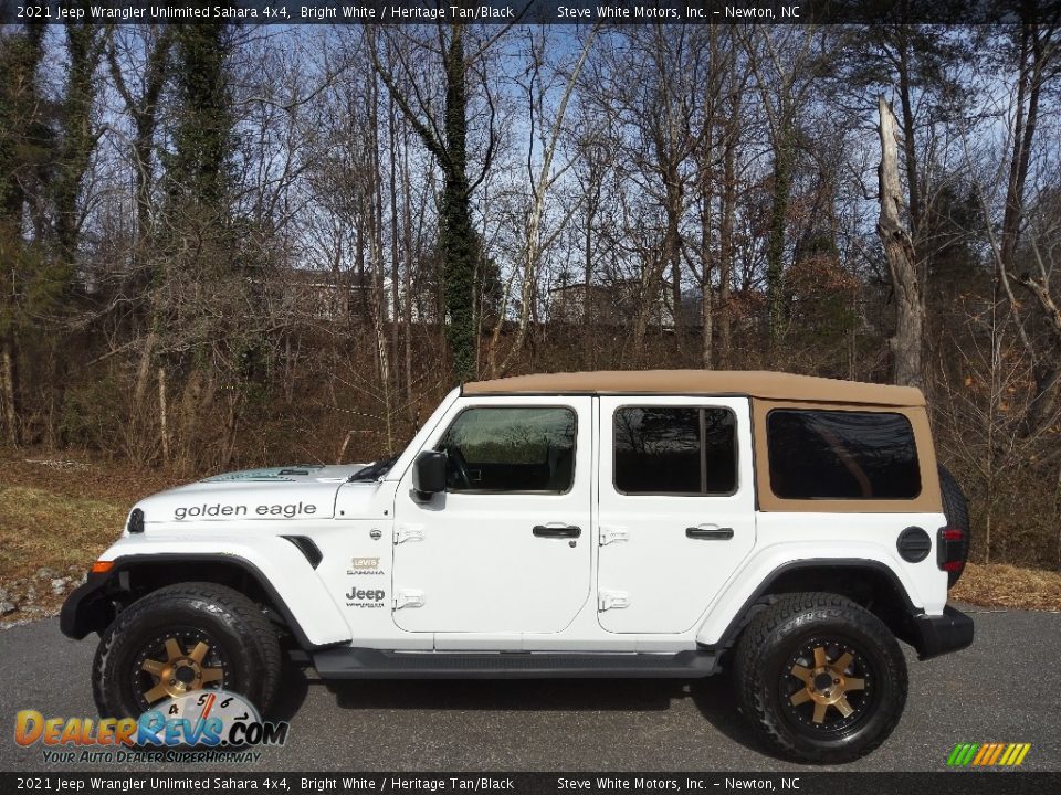 2021 Jeep Wrangler Unlimited Sahara 4x4 Bright White / Heritage Tan/Black Photo #1