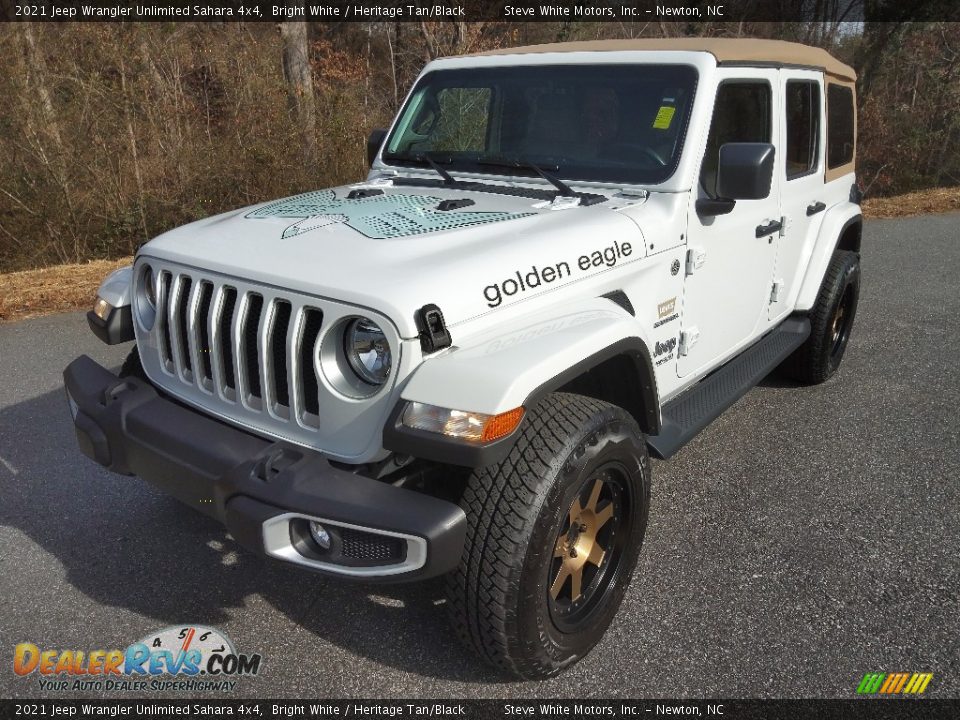 2021 Jeep Wrangler Unlimited Sahara 4x4 Bright White / Heritage Tan/Black Photo #2