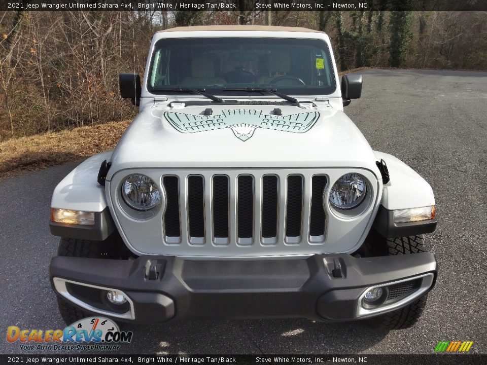 2021 Jeep Wrangler Unlimited Sahara 4x4 Bright White / Heritage Tan/Black Photo #3