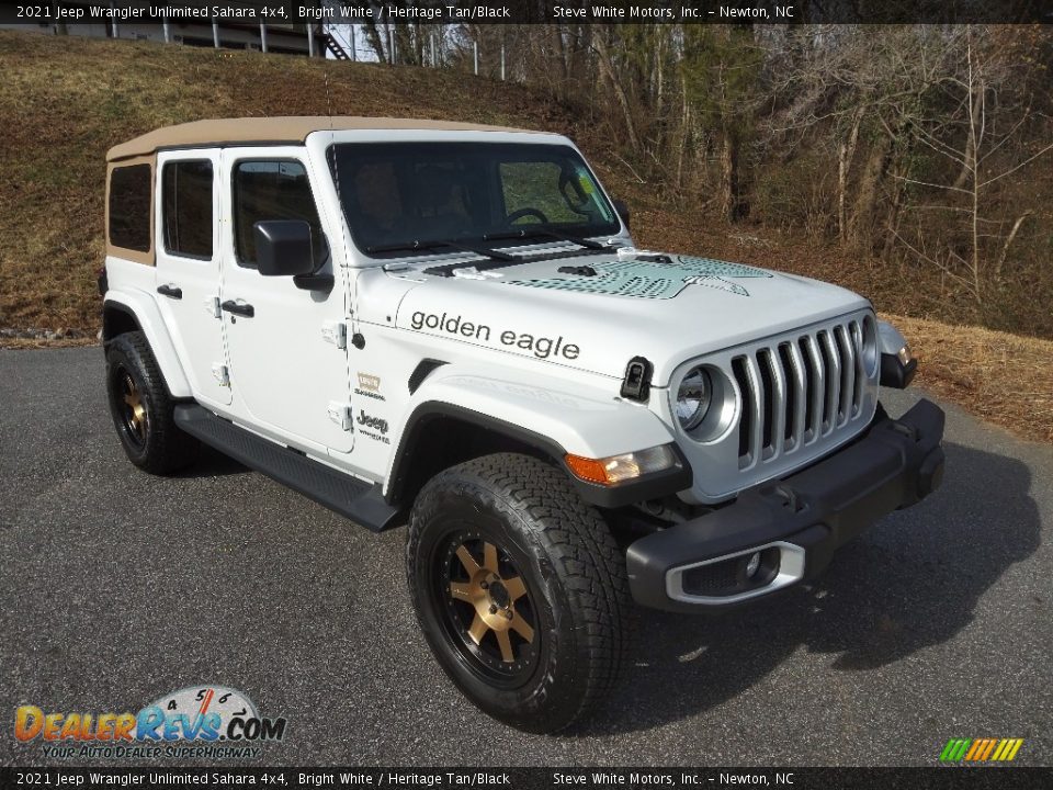 2021 Jeep Wrangler Unlimited Sahara 4x4 Bright White / Heritage Tan/Black Photo #4