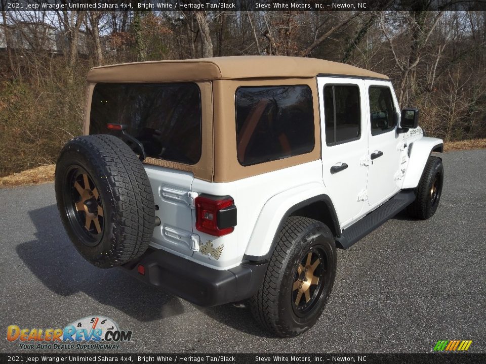 2021 Jeep Wrangler Unlimited Sahara 4x4 Bright White / Heritage Tan/Black Photo #6