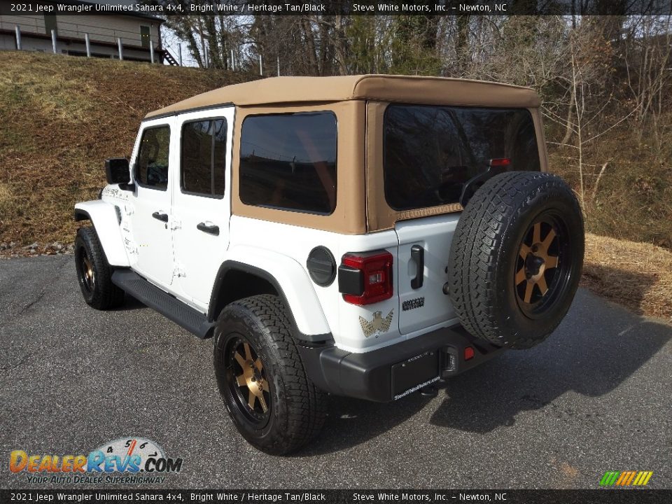 2021 Jeep Wrangler Unlimited Sahara 4x4 Bright White / Heritage Tan/Black Photo #8