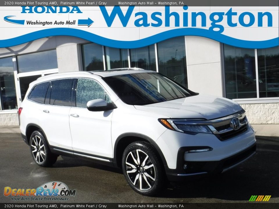 2020 Honda Pilot Touring AWD Platinum White Pearl / Gray Photo #1