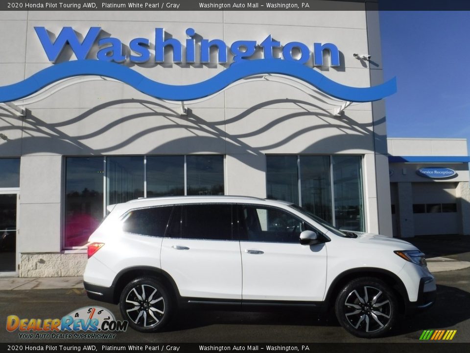 2020 Honda Pilot Touring AWD Platinum White Pearl / Gray Photo #2