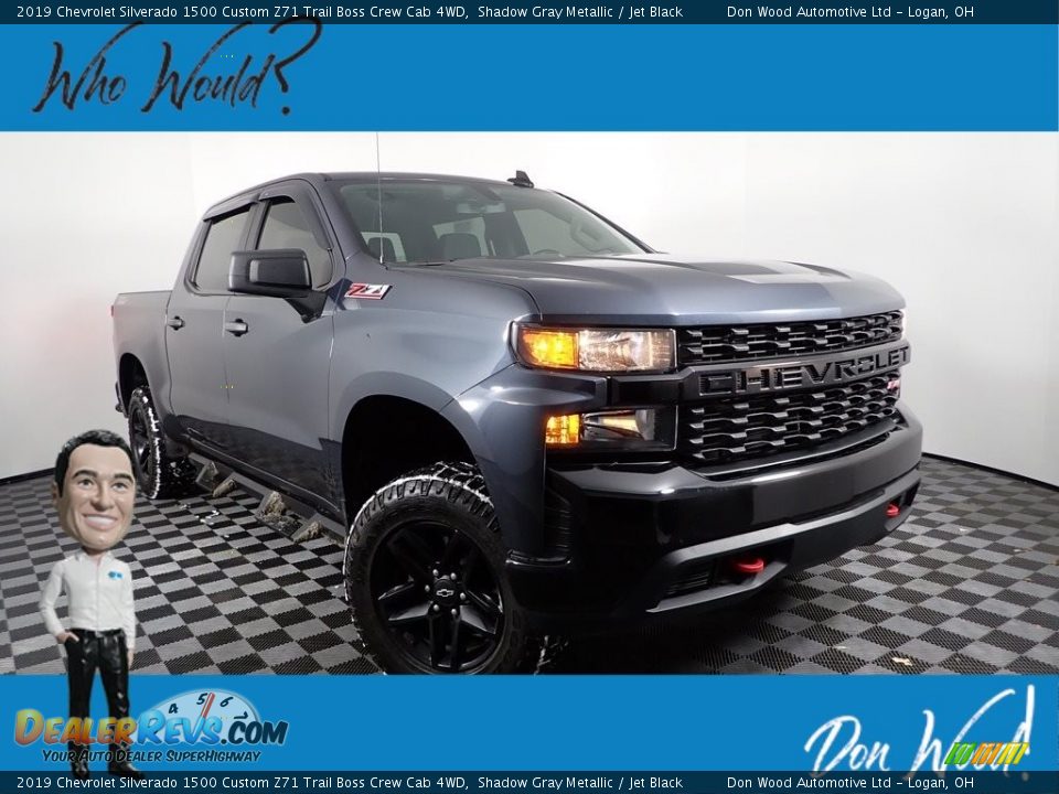 2019 Chevrolet Silverado 1500 Custom Z71 Trail Boss Crew Cab 4WD Shadow Gray Metallic / Jet Black Photo #1