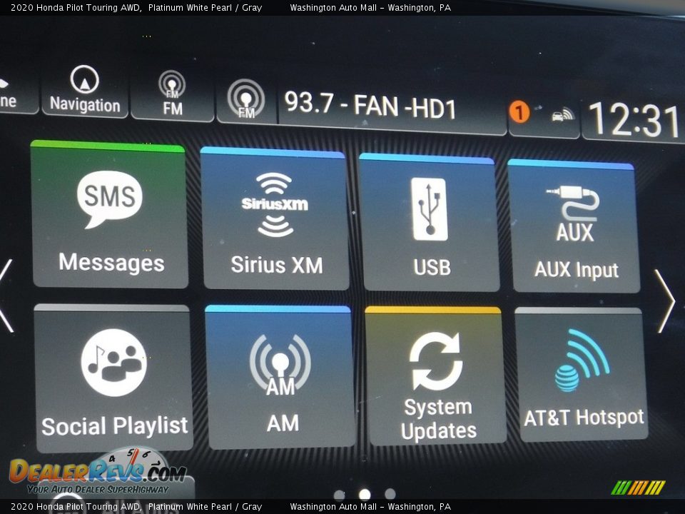 2020 Honda Pilot Touring AWD Platinum White Pearl / Gray Photo #26