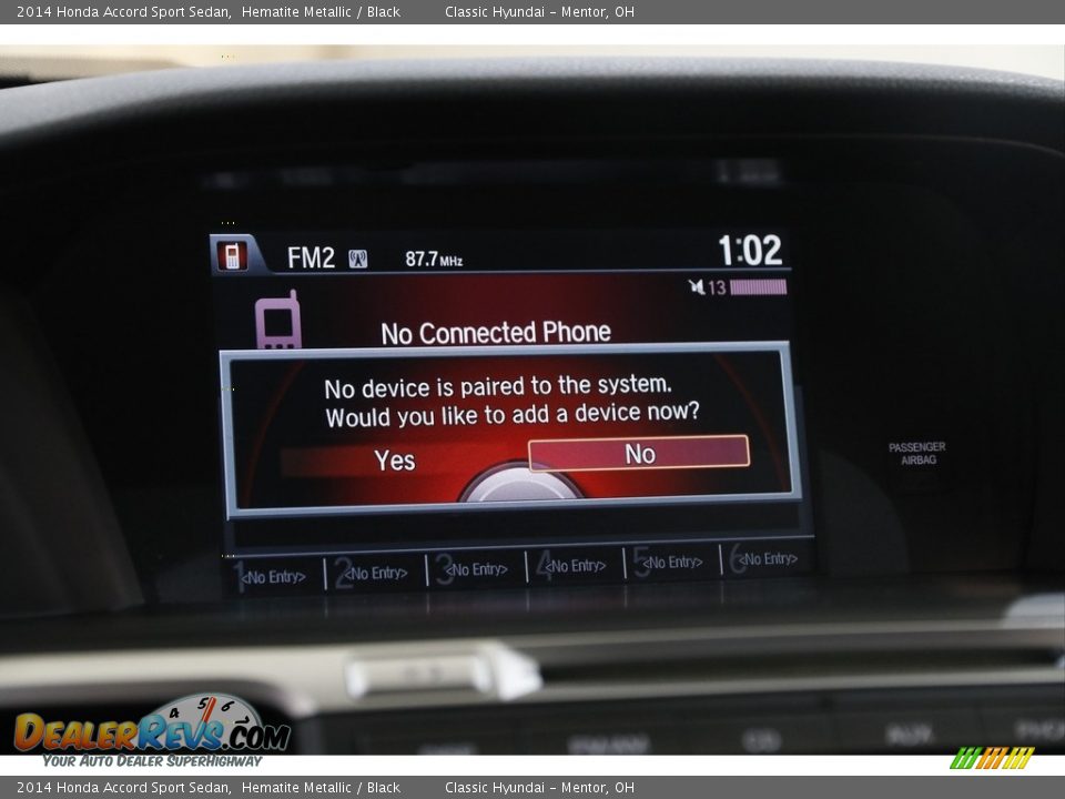 2014 Honda Accord Sport Sedan Hematite Metallic / Black Photo #11