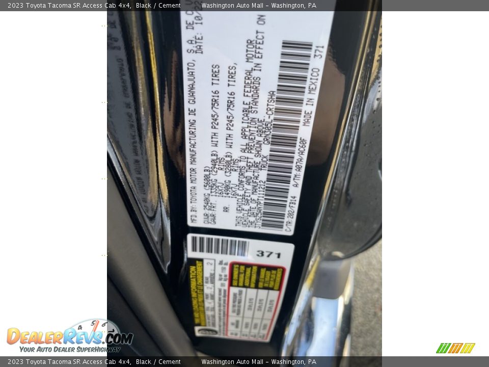 2023 Toyota Tacoma SR Access Cab 4x4 Black / Cement Photo #29