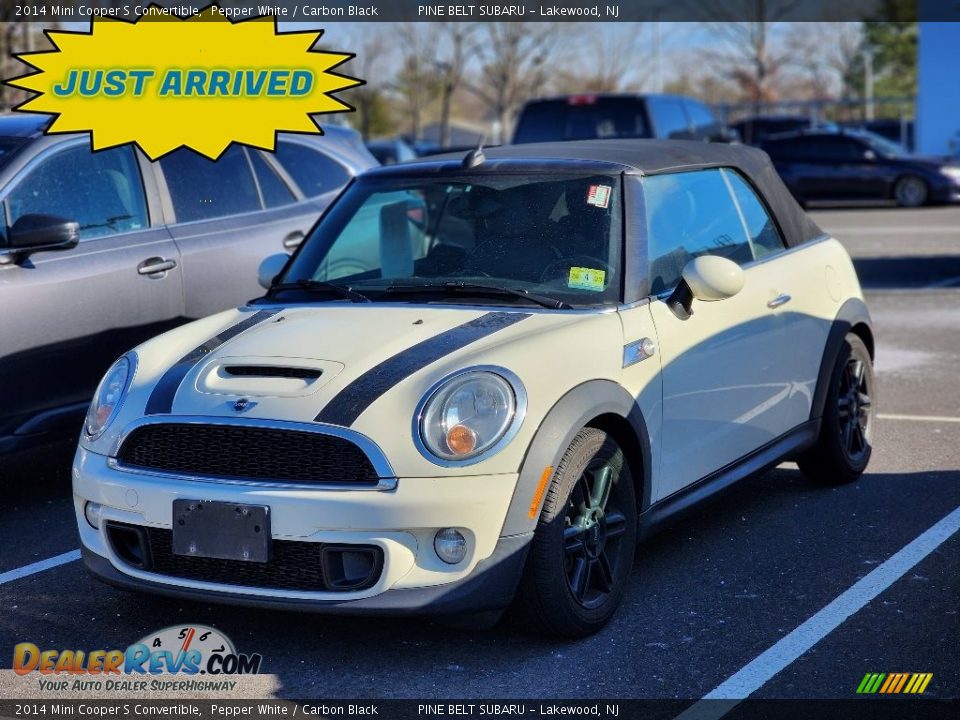 2014 Mini Cooper S Convertible Pepper White / Carbon Black Photo #1