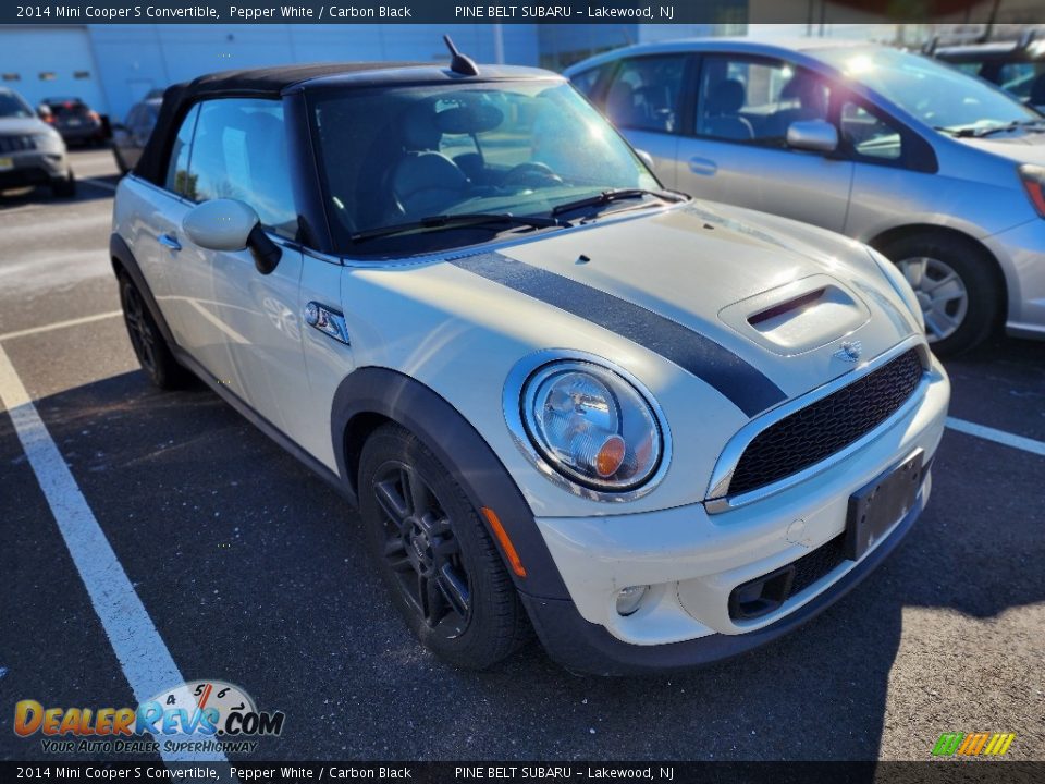 2014 Mini Cooper S Convertible Pepper White / Carbon Black Photo #3