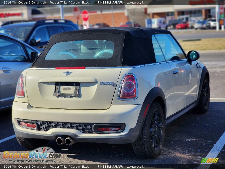 2014 Mini Cooper S Convertible Pepper White / Carbon Black Photo #6