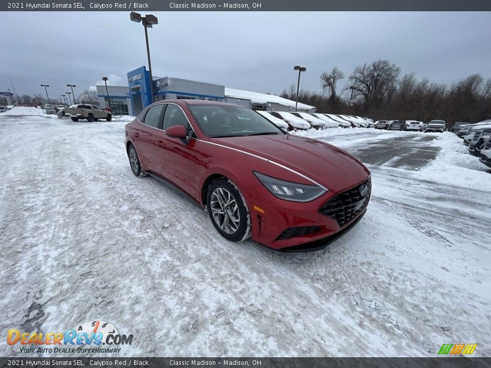 2021 Hyundai Sonata SEL Calypso Red / Black Photo #4