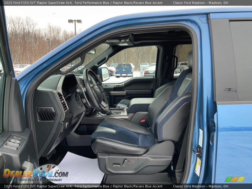 Raptor Black/Recaro Blue Accent Interior - 2020 Ford F150 SVT Raptor SuperCrew 4x4 Photo #11