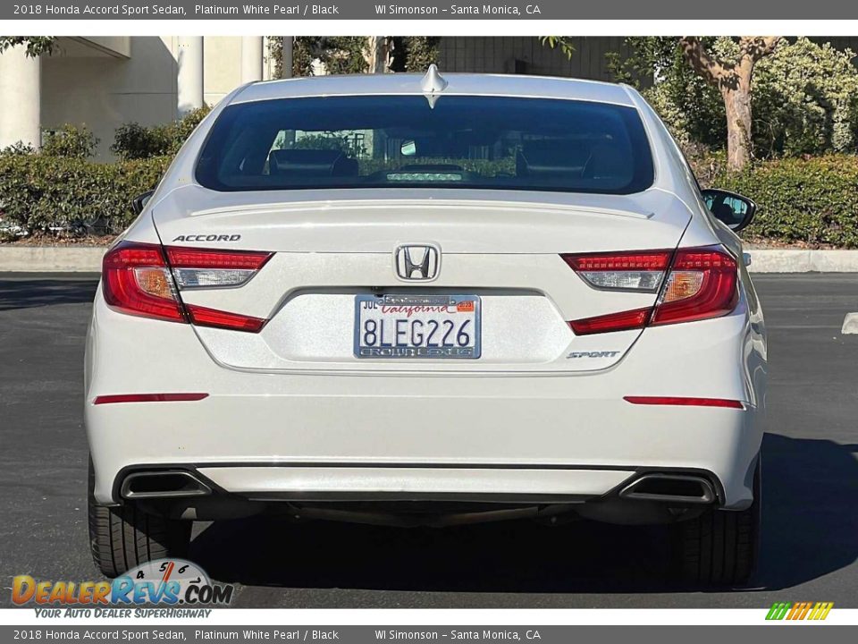 2018 Honda Accord Sport Sedan Platinum White Pearl / Black Photo #5