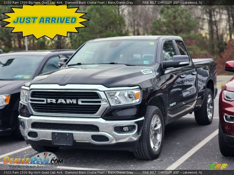 2020 Ram 1500 Big Horn Quad Cab 4x4 Diamond Black Crystal Pearl / Black/Diesel Gray Photo #1