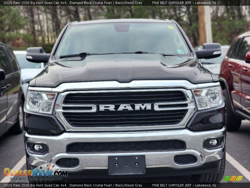 2020 Ram 1500 Big Horn Quad Cab 4x4 Diamond Black Crystal Pearl / Black/Diesel Gray Photo #2