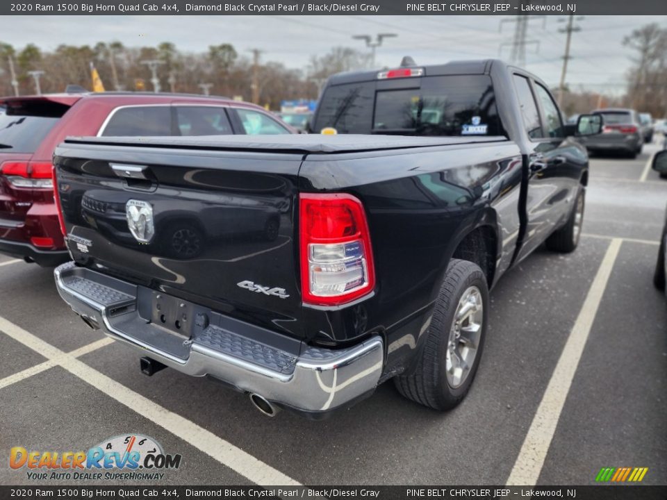 2020 Ram 1500 Big Horn Quad Cab 4x4 Diamond Black Crystal Pearl / Black/Diesel Gray Photo #4