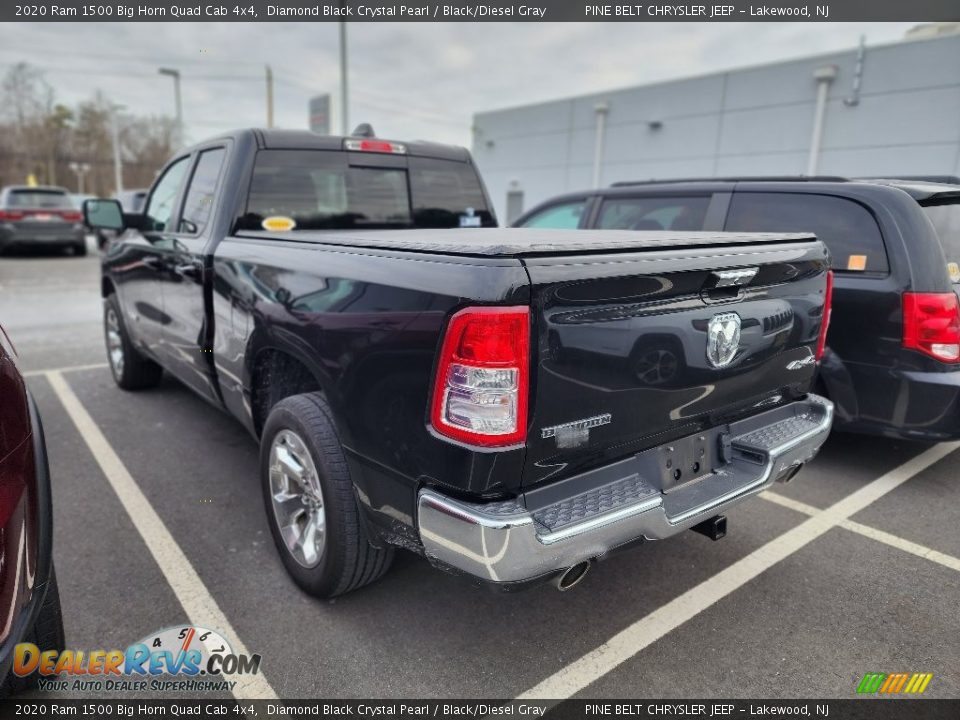 2020 Ram 1500 Big Horn Quad Cab 4x4 Diamond Black Crystal Pearl / Black/Diesel Gray Photo #7